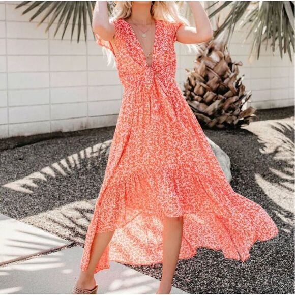 ✨VICI KISSED BY THE SUN HIGH LOW POCKETED TIE MAXI SZ MEDIUM DRESS✨ - Picture 4 of 13